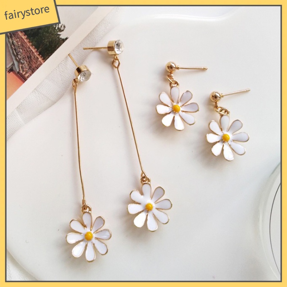 Bông Tai Hình Hoa Hướng Dương Tráng Men Ngọt Ngào Cho Nữ