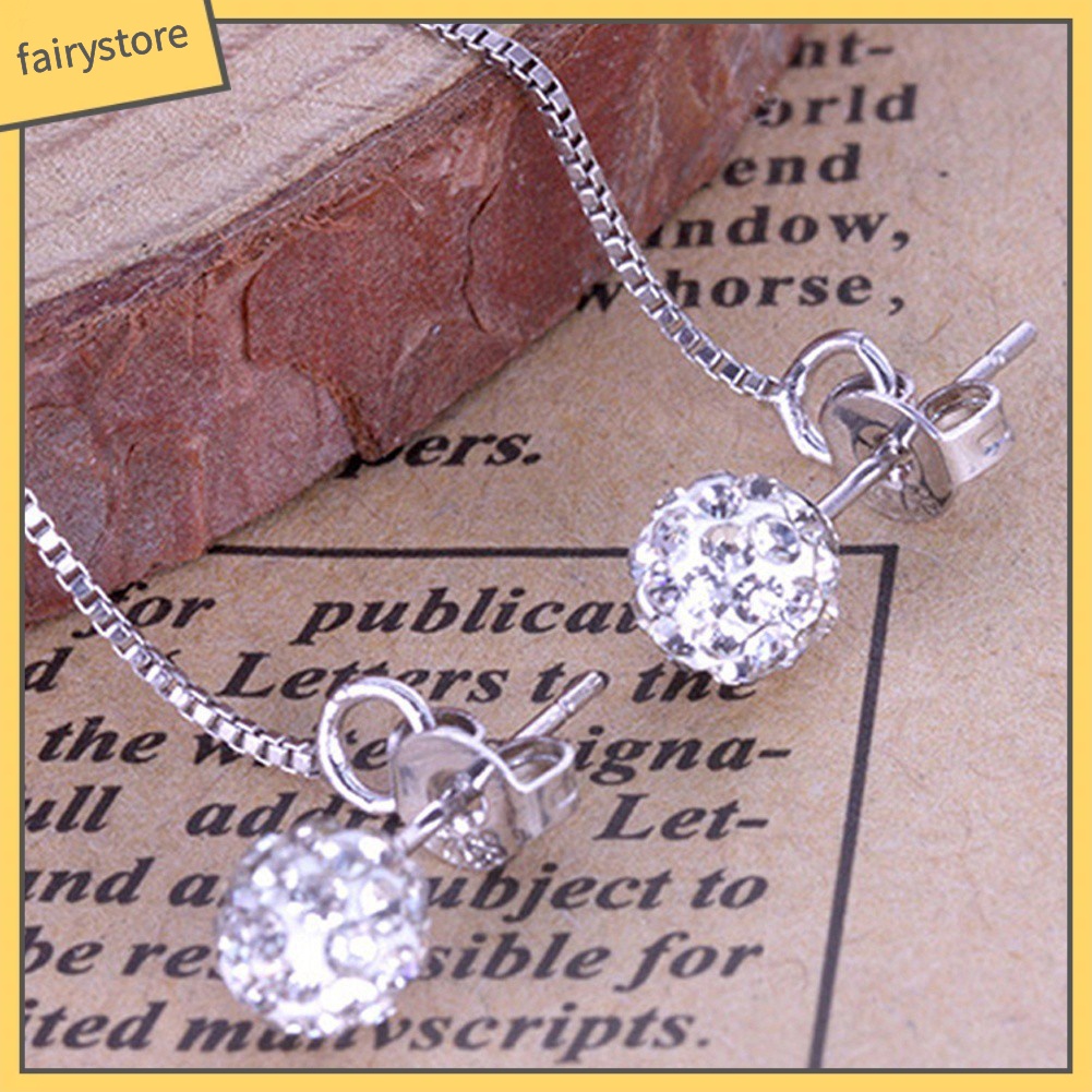 Bông Tai Dáng Dài Đính Đá Phối Tua Rua Sang Trọng Cho Nữ