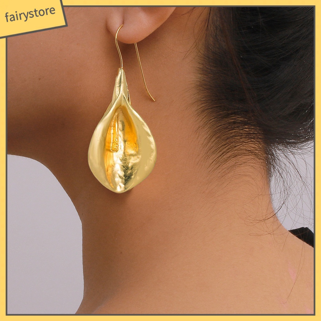 1 Đôi Bông Tai Hình Chiếc Lá Phong Cách Vintage