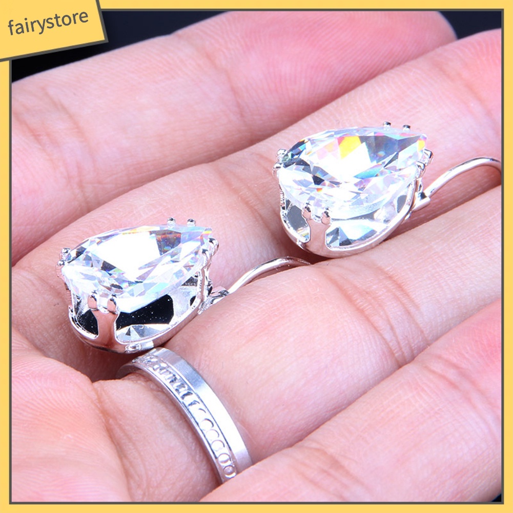 Bông Tai Hình Giọt Nước Đính Đá Zircon Thời Trang Dành Cho Nữ