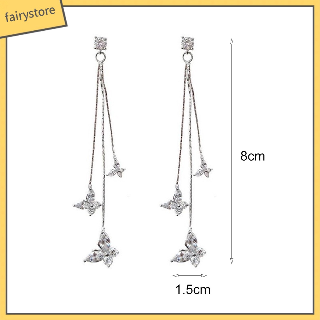 1 Đôi Bông Tai Hình Bướm Đính Đá Lấp Lánh Dành Cho Nữ