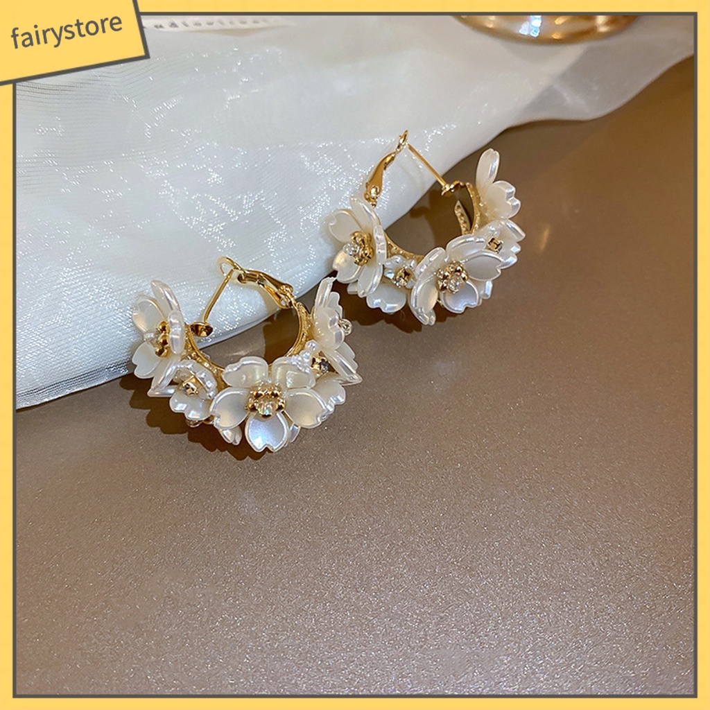 1 Đôi Bông Tai Tròn Đính Đá Lấp Lánh Dành Cho Nữ