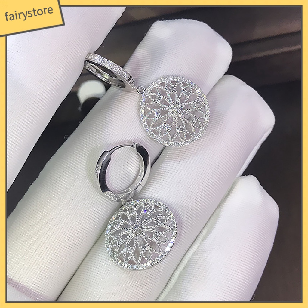 1 Đôi Bông Tai Hình Dreamcatcher Đính Đá Lấp Lánh Dành Cho Nữ