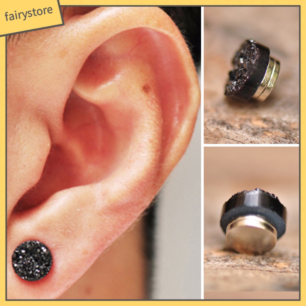 1 Đôi Bông Tai Dạng Kẹp Mạ Điện Sáng Bóng Không Đau Thời Trang Dành Cho Nam Nữ