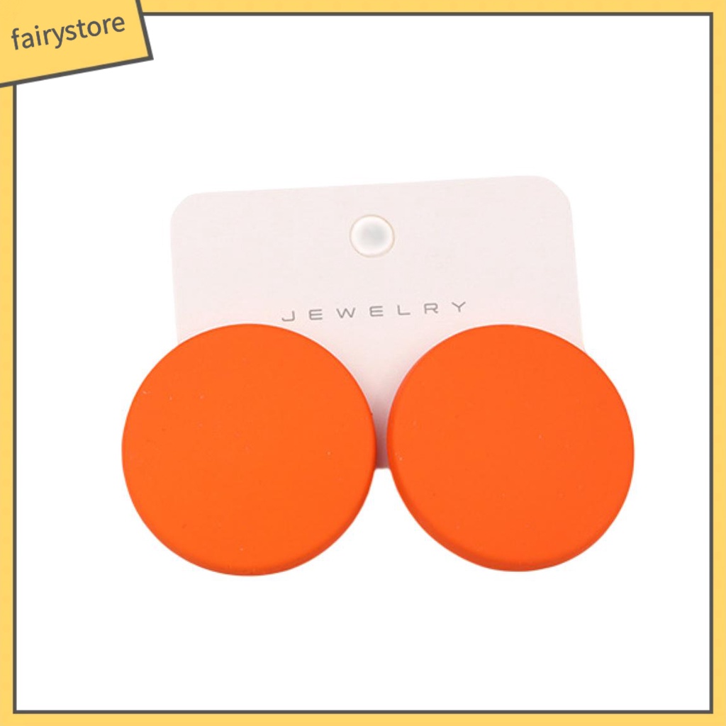 1 Đôi Bông Tai Hình Tròn Lớn Màu Kẹo Ngọt Thời Trang Dành Cho Nữ