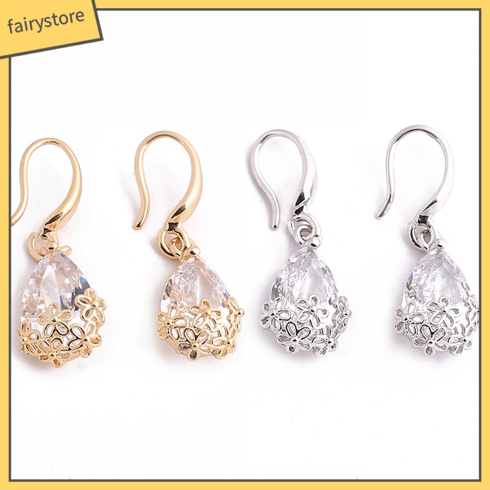 Bông Tai Hình Giọt Nước Đính Đá Zircon Thời Trang Dành Cho Nữ