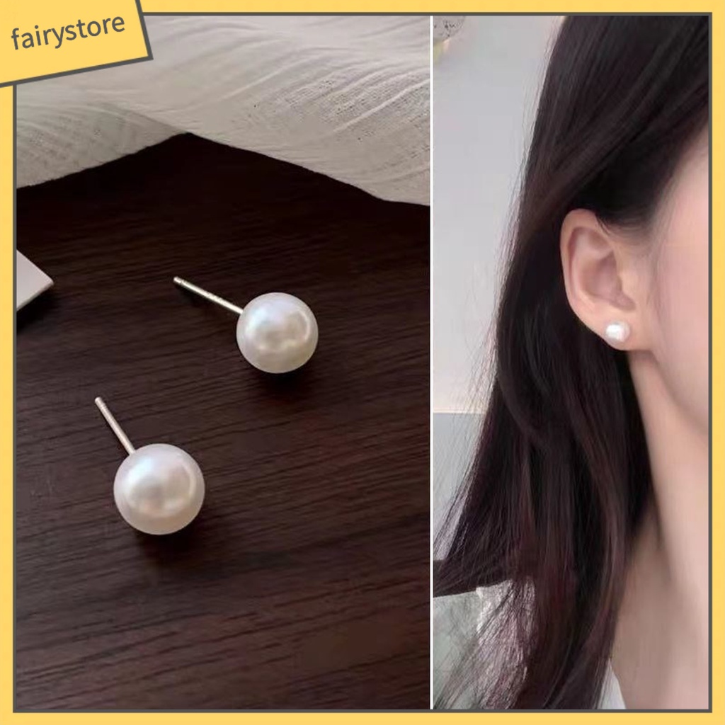 [FRO] 1 Cặp Bông Tai Đinh Tán Hình Học Hai Mặt Đính Ngọc Trai Nhân Tạo Mạ Điện Thanh Lịch Thích Hợp Làm Quà Tặng Cho Nữ