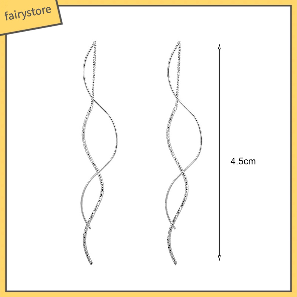 1 Đôi Bông Tai Dáng Dài Chống Rơi Thời Trang Cho Nữ