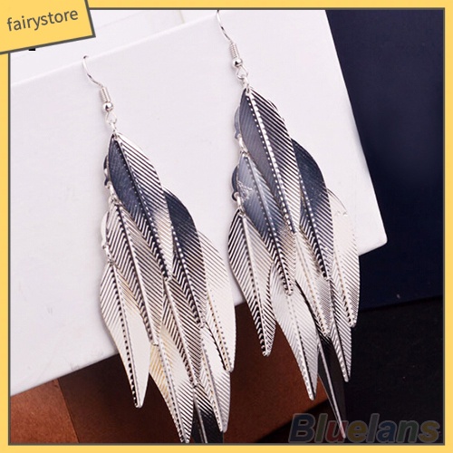 [FRO] Bông Tai Thả Hình Lá Nhiều Lớp Phong Cách Baroque Cổ Điển Cho Nữ