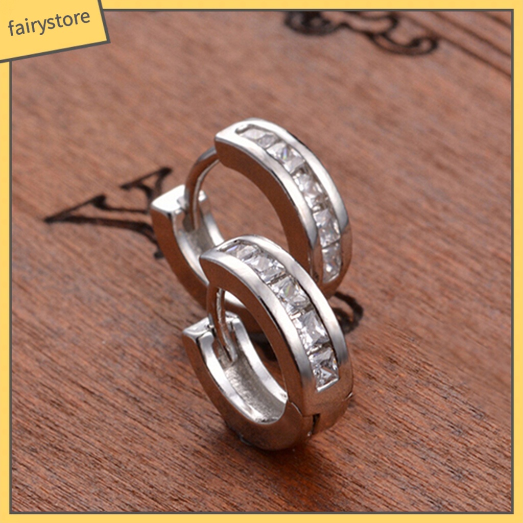 Bông Tai Mạ Bạc Đính Đá Lấp Lánh Thời Trang Dự Tiệc