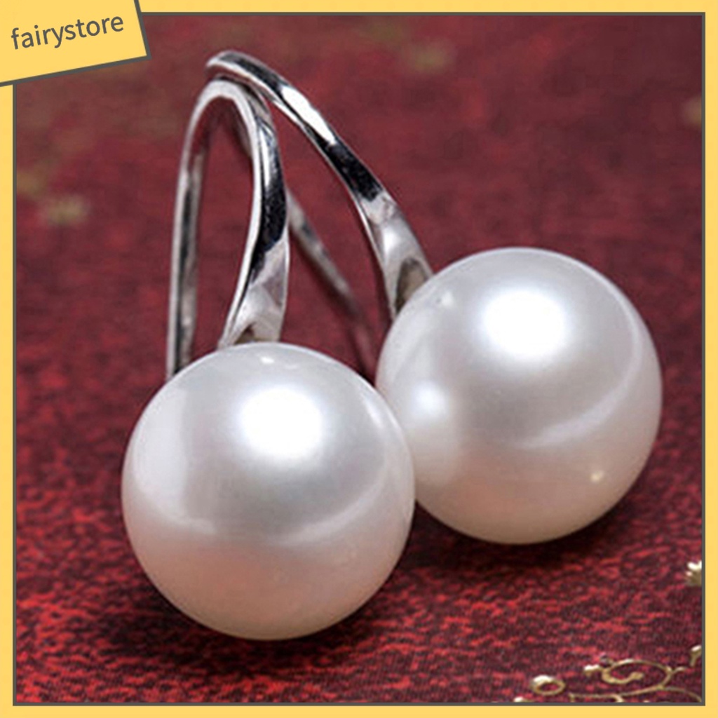 Bông Tai Móc Đính Ngọc Trai Nhân Tạo Nhỏ Gọn Dễ Phối Đồ Thanh Lịch Cho Nữ