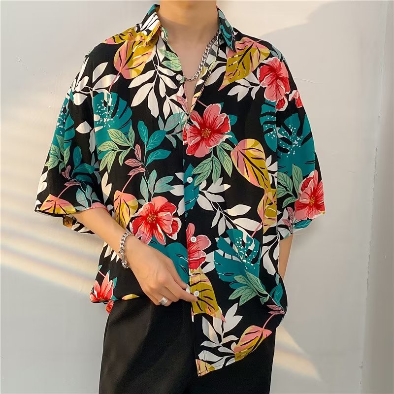 Áo Sơ Mi Tay Ngắn In Họa Tiết Phong Cách Hawaii Thời Trang Mùa Hè Cho Nam