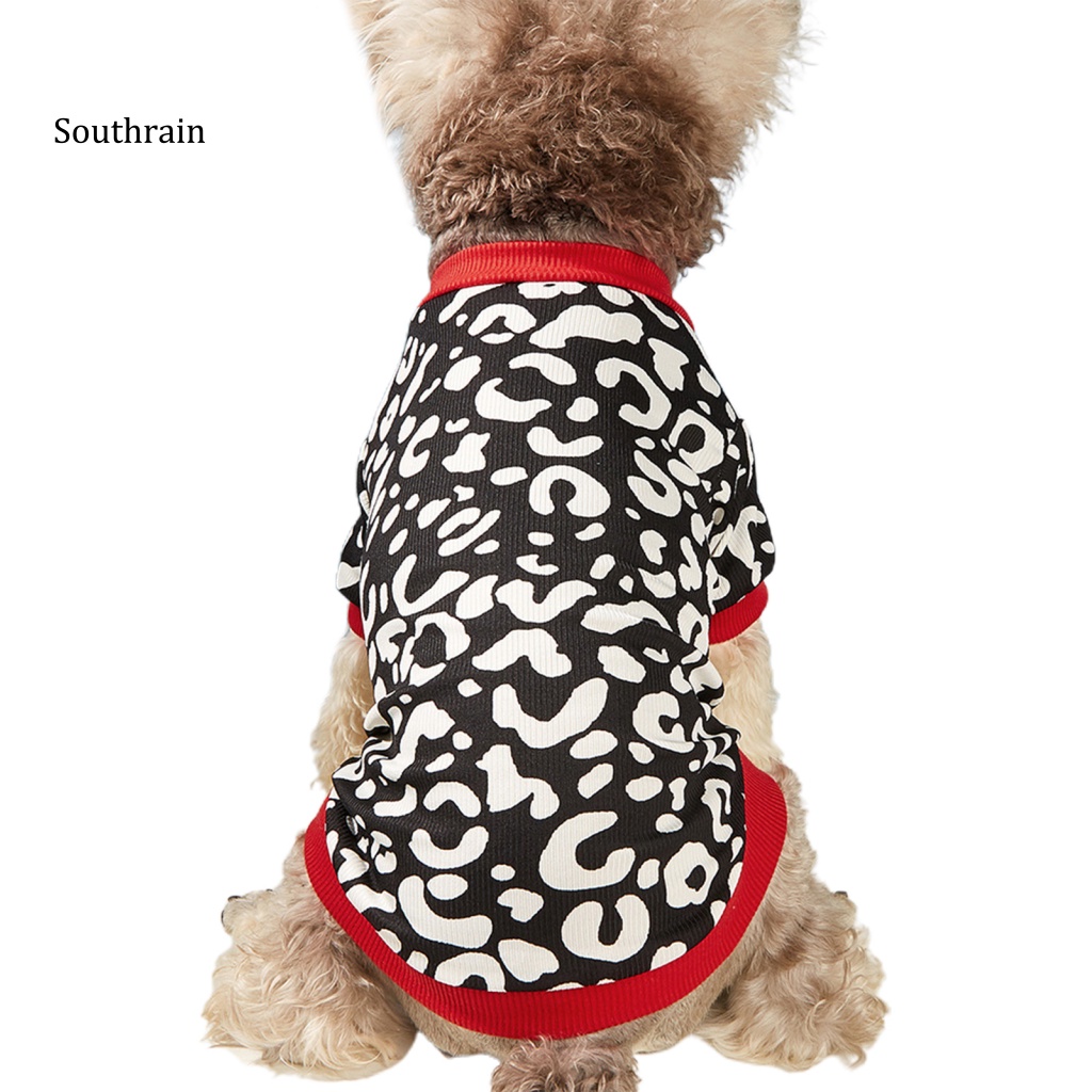 Áo Thun Tay Ngắn In Họa Tiết Da Báo Trang Trí Dành Cho Cún Cưng