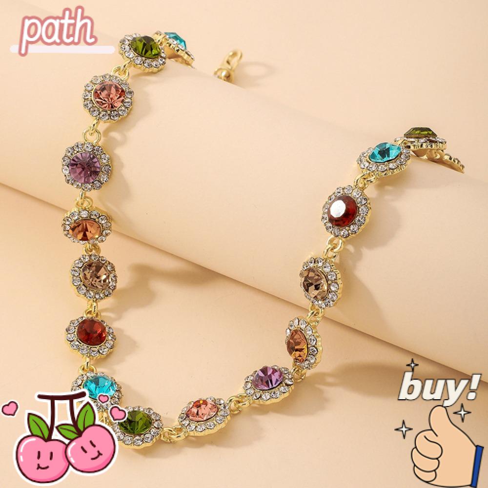 PATH Dây Chuyền Hợp Kim Họa Tiết Hình Học Nhiều Màu Sắc