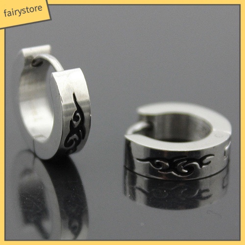 Bông Tai Tròn Bằng Thép Không Gỉ Phong Cách Gothic Thời Trang Dành Cho Nam Và Nữ