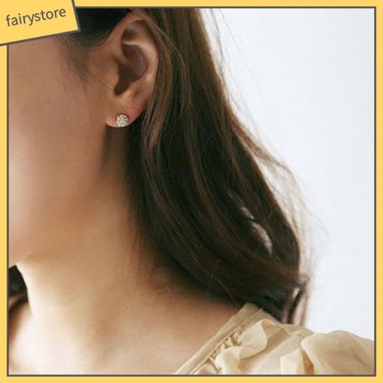 Khuyên Tai Tròn Đính Đá Thời Trang Cho Nữ