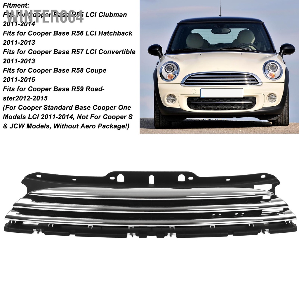 Winter064 Lưới tản nhiệt trên phía trước Chrome 51117317264 dành cho R55 R56 R57 LCI R58 R59 Cooper One 2011‑2015
