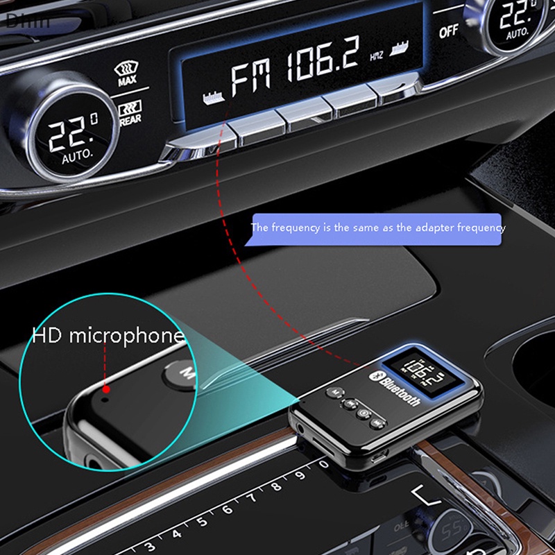 Thiết Bị Truyền Nhận Tín Hiệu Bluetooth 5.0 Có Đèn LED Cho Xe Hơi