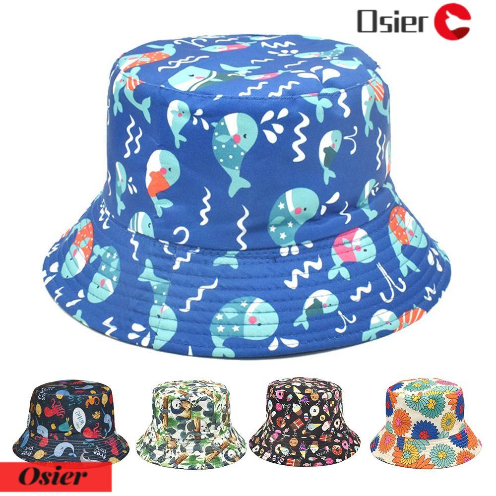 OSIER1 Mũ Bucket Hoạ Tiết Động Vật Phong Cách Thời Trang Mùa Hè