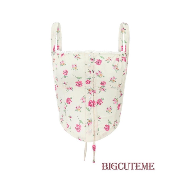 Áo Croptop Màu Trơn / In Họa Tiết Hoa Xinh Xắn Thời Trang Mùa Hè Cho Nữ