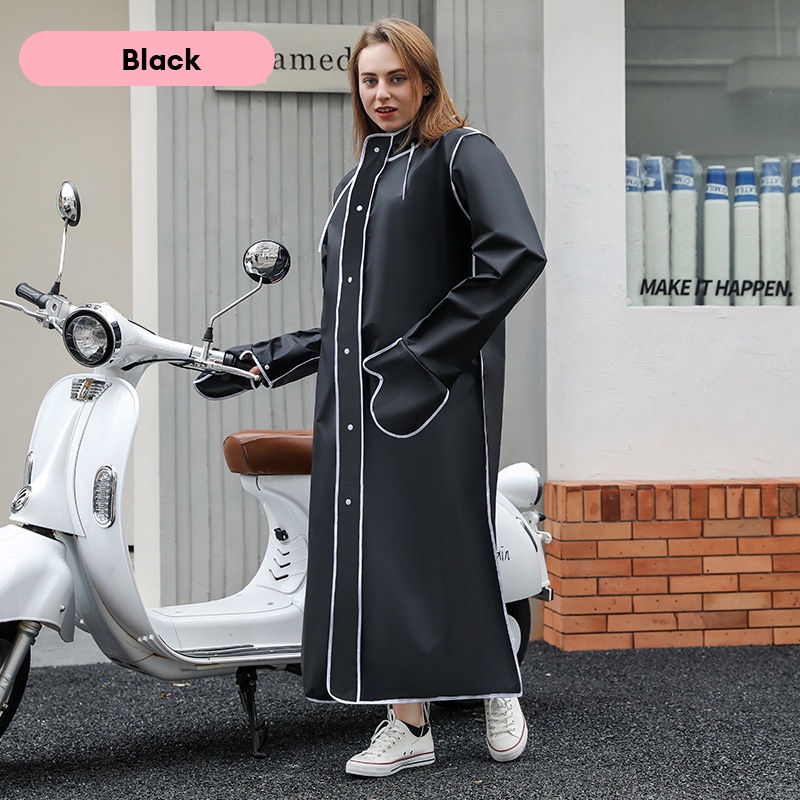 Enlee Áo Mưa EVA; Áo Mưa Đơn Dáng Dài Che Phủ Toàn Diện Chống Mưa Đi Xe Điện Dành Cho Học Sinh Và Người Lái Xe