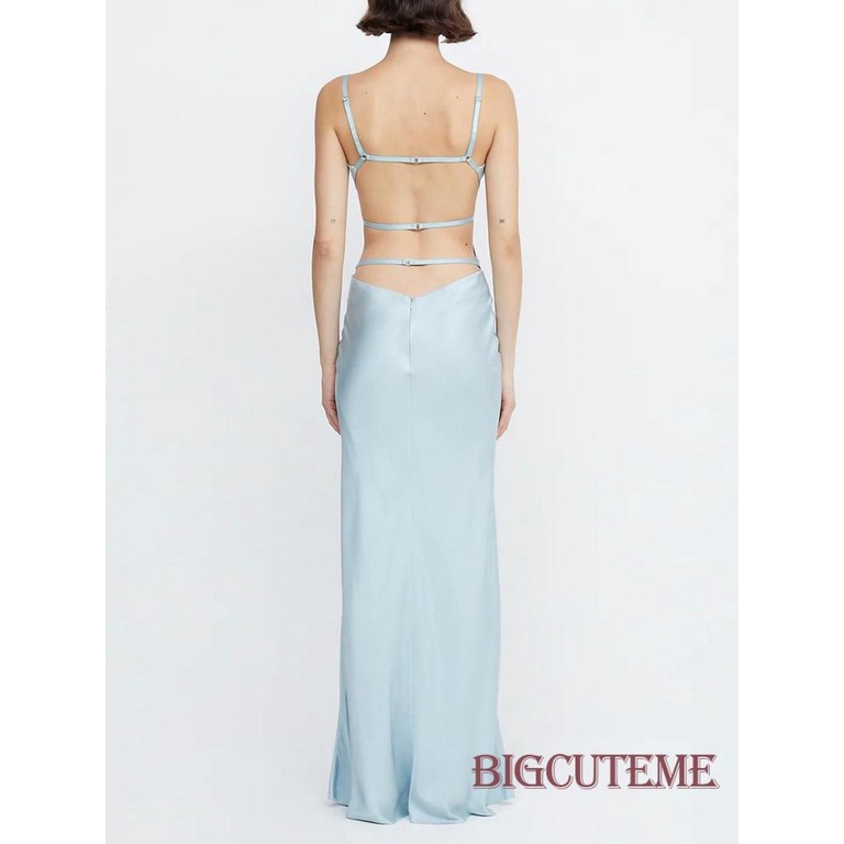 Đầm Dài Không Tay Hở Lưng Màu Trơn Thời Trang Mùa Hè Dành Cho Nữ