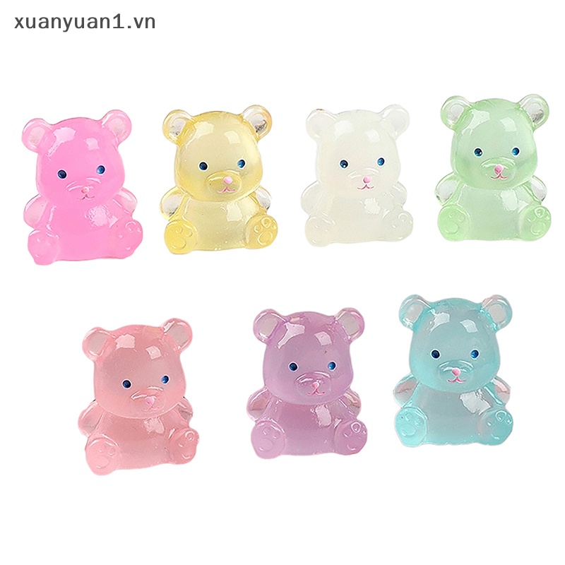 Set 2 Đồ trang trí Gấu Dạ Quang Mini Trang Trí Tiểu Cảnh