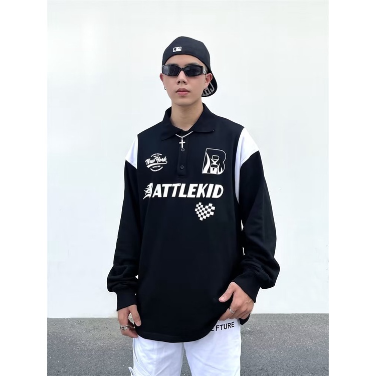 Áo Thun Nỉ Cổ Tròn Dáng Rộng Cỡ Lớn Phong Cách Đường Phố Mỹ Cá Tính Cho Nam