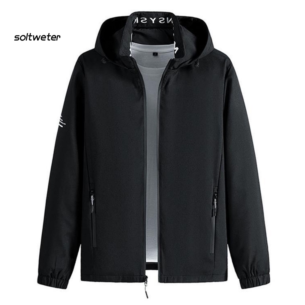 Áo Khoác Màu Trơn Có Nón Phối Túi Có Khóa Kéo Có Thể Tháo Rời Thời Trang Đường Phố Cho Nam