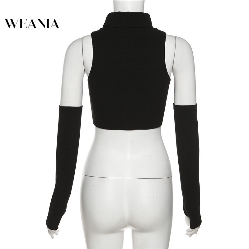 Áo Croptop Sát Nách Cổ Cao Màu Sắc Thời Trang Quyến Rũ Cho Nữ