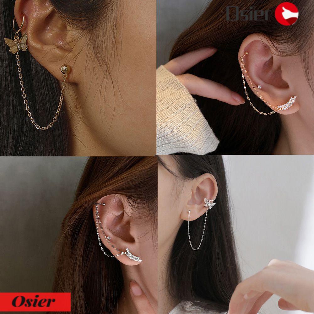 Bông Tai Dạng Dây Dài Tua Rua 1 Cái Cho Nữ