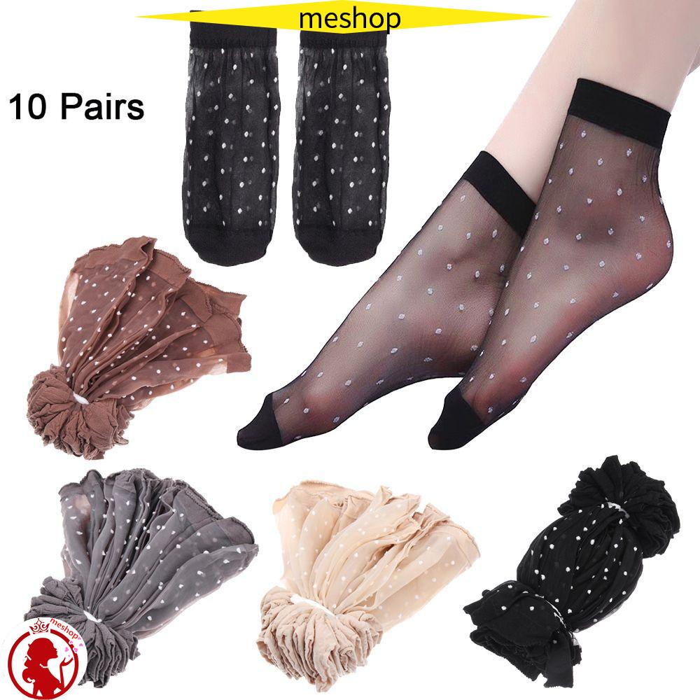 Vớ Trong Suốt Họa Tiết Chấm Bi Xinh Xắn Thời Trang Mùa Hè Cho Nữ|Khăn Quàng Cổ Vải Lụa Mỏng Thời Trang