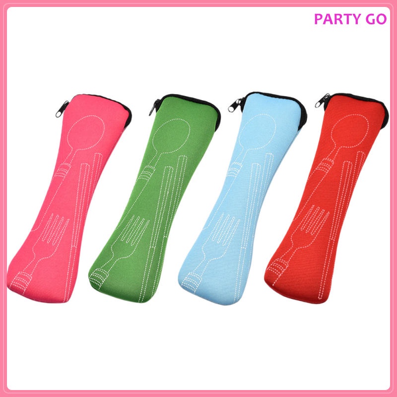 Bộ 4 Túi Đựng Dao Nĩa Bằng Thép Không Gỉ Tiện Dụng Khi Đi Du Lịch