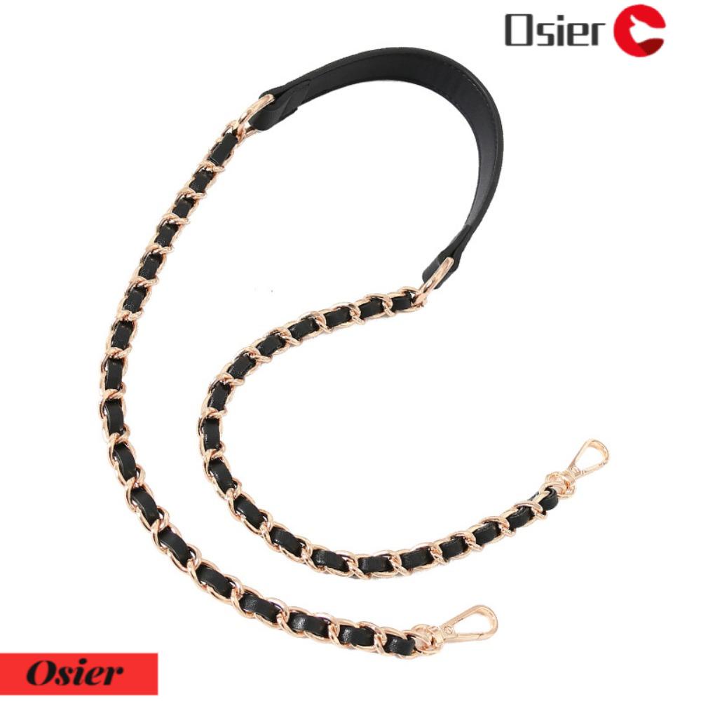 OSIER1 Dây Đeo Túi Xách Bằng Da Màu Trơn Phối Xích Kim Loại 110cm 2023