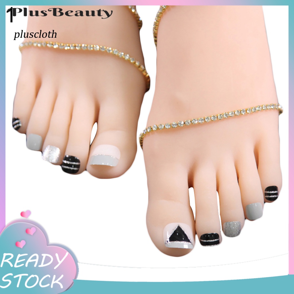 Set 24 Móng Chân Giả Phủ Toàn Diện Thời Trang Cho Nữ