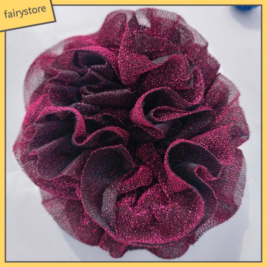 Dây Buộc Tóc Co Giãn Cao Hình Bông Hoa Lấp Lánh