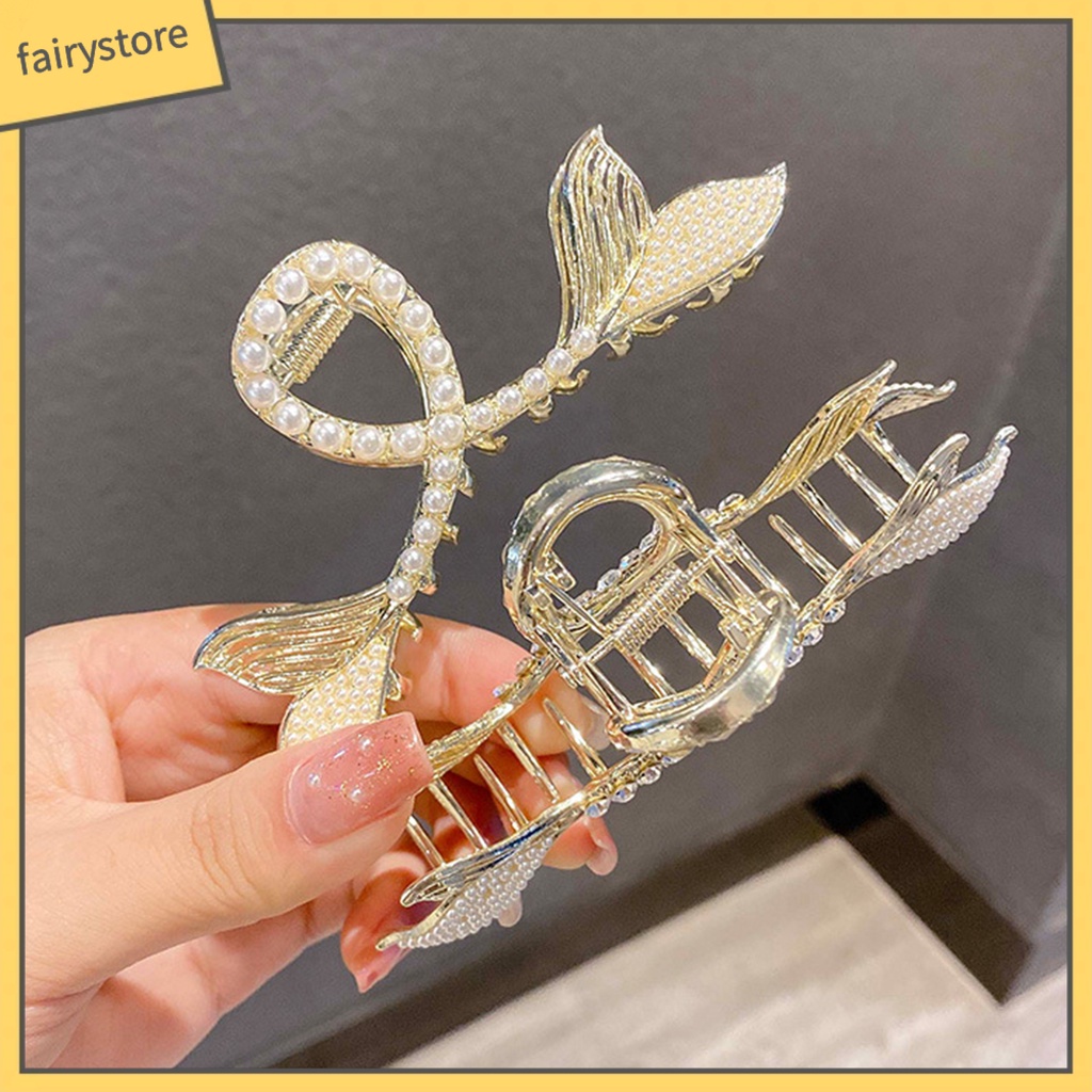 Kẹp Tóc Đính Ngọc Trai Giả Hình Đuôi Cá Sang Trọng