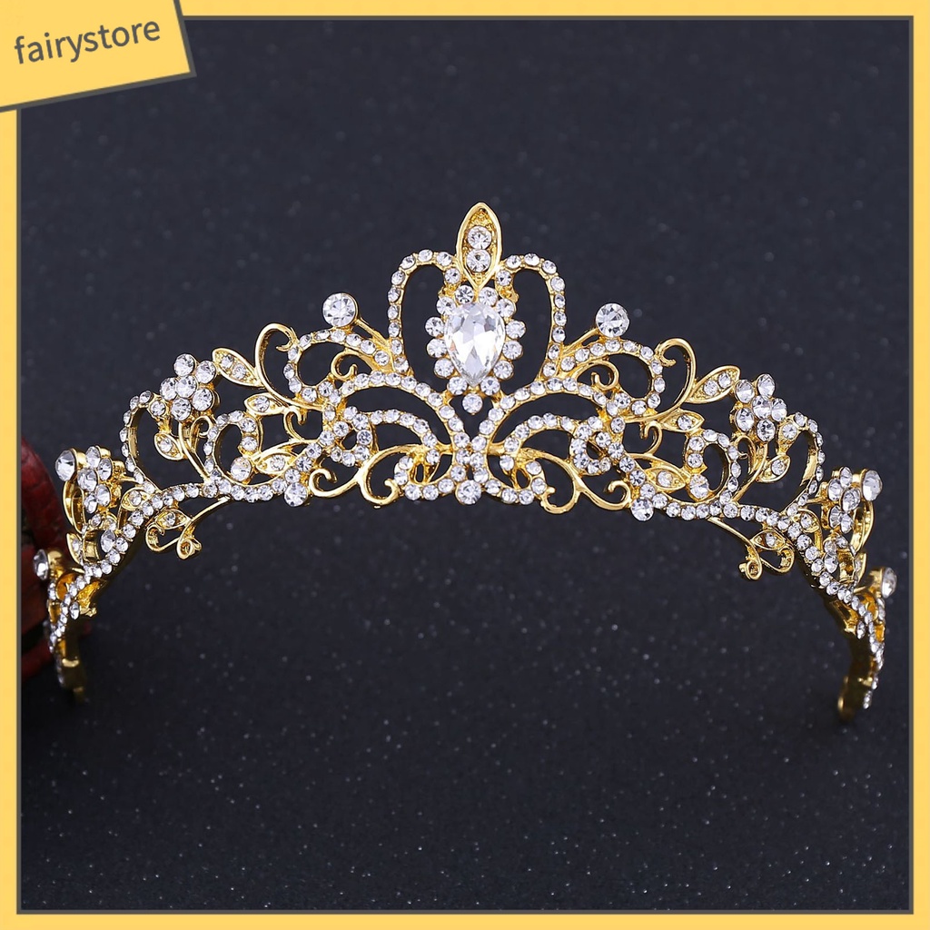 Cài Tóc Hình Vương Miện Đính Đá Thủ Công Dành Cho Cô Dâu