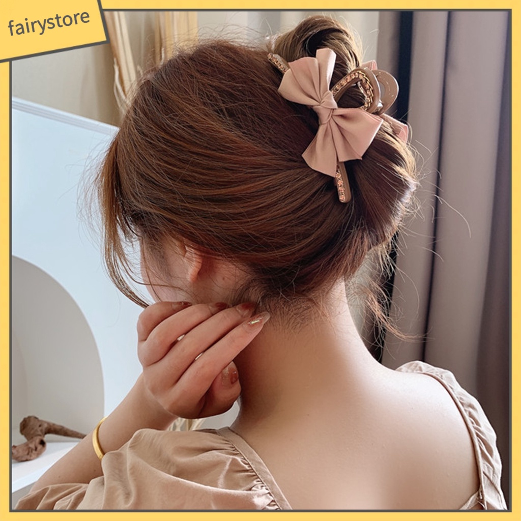 Kẹp Tóc Càng Cua Đính Đá Màu Trơn Chống Rơi Cho Nữ