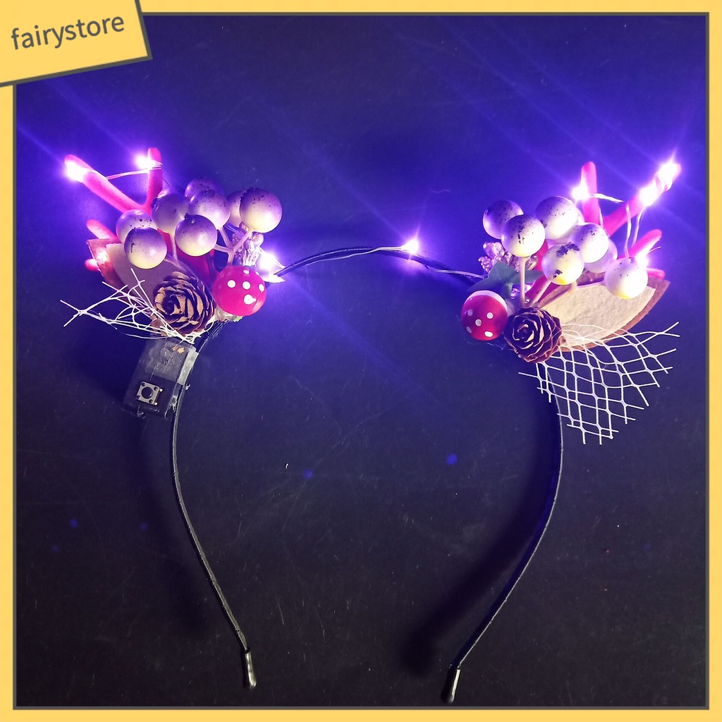 Băng Đô Cài Tóc Hình Sừng Hươu Có Đèn LED Phát Sáng Độc Đáo