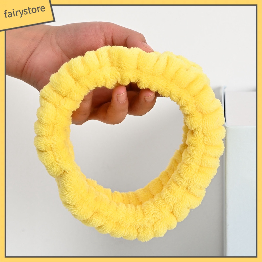 Bộ 3 Băng Đô Trang Điểm Lông Cừu San Hô Màu Sắc Tươi Sáng Độ Co Giãn Cao