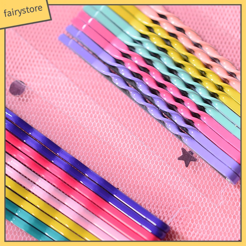 Set 10 Kẹp Tóc Lượn Sóng Màu Cầu Vồng Cho Nữ