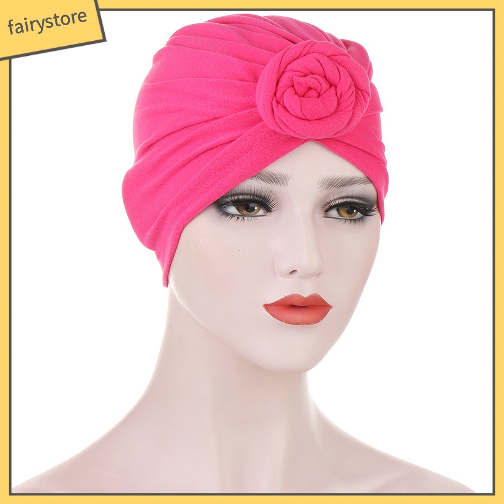 Mũ Trùm Đầu Cotton Màu Trơn Thắt Nút Thời Trang Cho Nữ