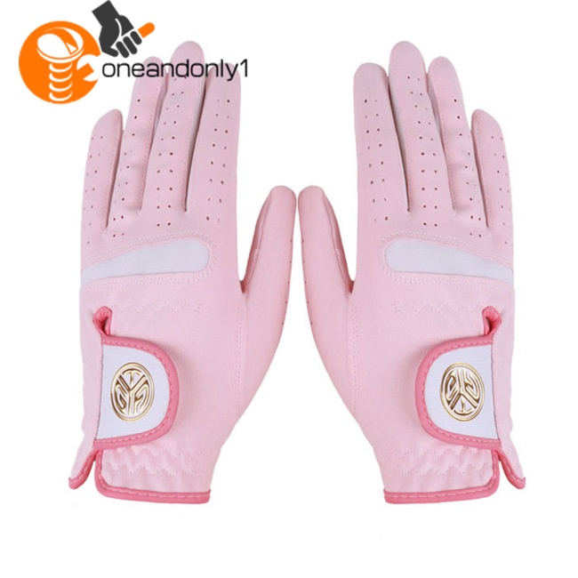 1 Đôi Găng Tay Đánh Golf Bằng Vải Vi Sợi Chống Nắng Chống Mòn Thoáng Khí Có Thể Giặt Sạch Dành Cho Nữ