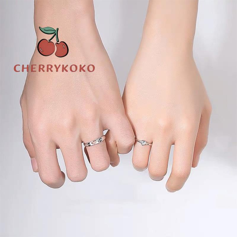 🍒🍒CHERRYKOKO Set 2 Nhẫn Ghép Hình Trái Tim Cho Cặp Đôi