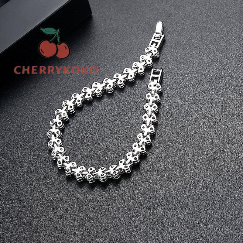 🍒🍒CHERRYKOKO Vòng Tay Đính Đá Lấp Lánh Sang Trọng Thời Trang Cho Nữ