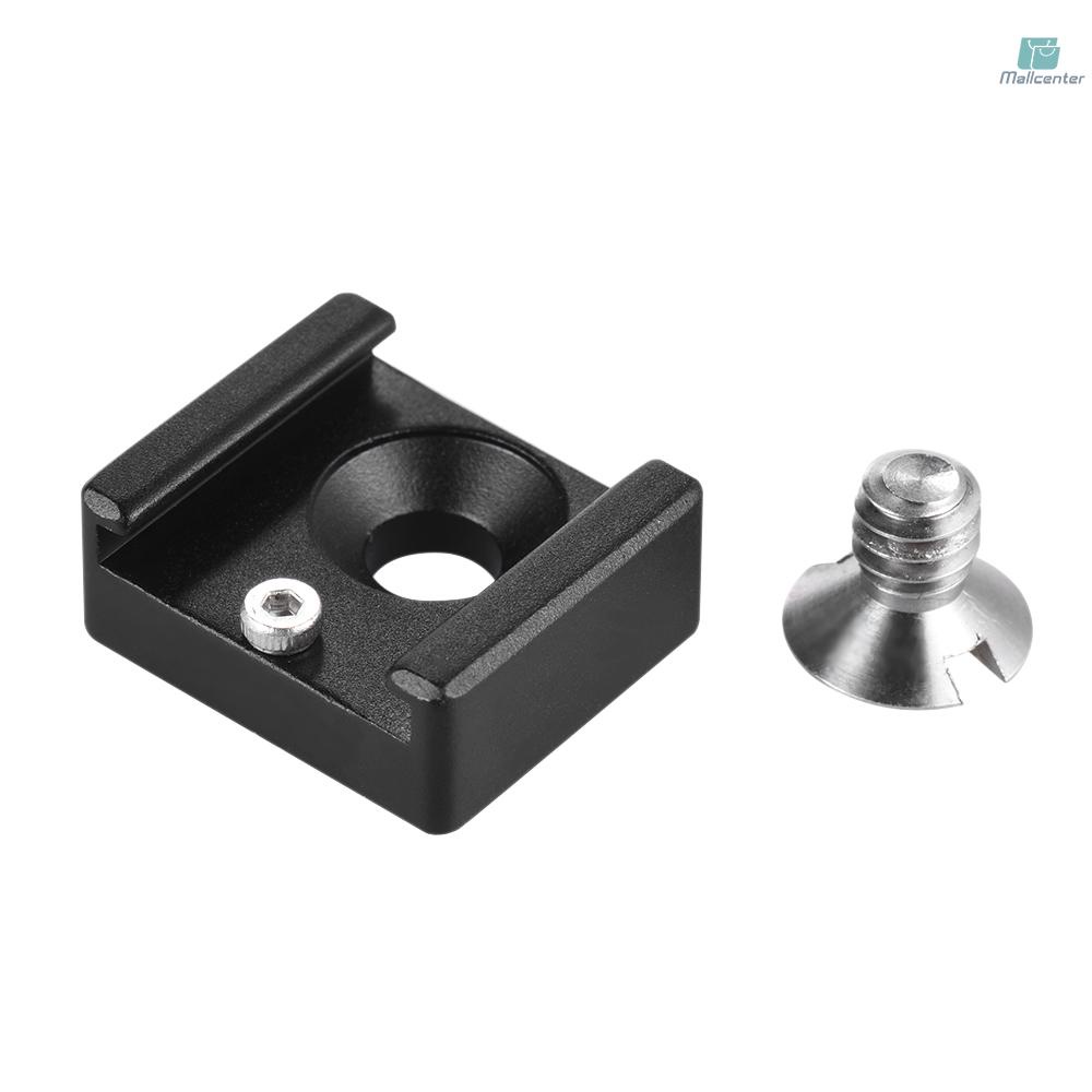Andoer Cold Shoe Mount Adapter Base Bracket with 1/4&quot; Mounting Screw for DSLR Camera Cage Flash LED Light Microphone  (Pack of 1)