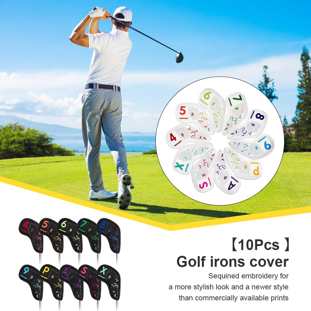 Set 10 Vỏ Bọc Đầu Gậy Đánh Golf Bằng PU In Họa Tiết Thời Trang Dùng Làm Quà Tặng Cho Học Sinh