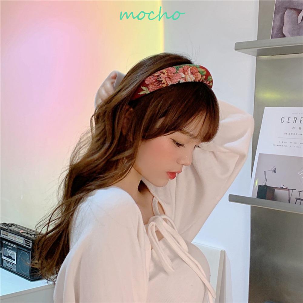 Băng Đô Cài Tóc Bằng Xốp Họa Tiết Hoa Phong Cách Cổ Điển Tinh Tế Thời Trang Cho Nữ