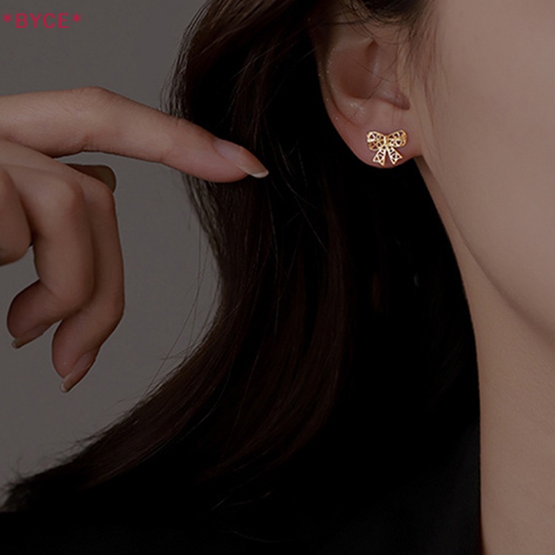 1 Đôi Bông Tai Hình Nơ Ren Rỗng Đơn Giản Dành Cho Nữ Mới